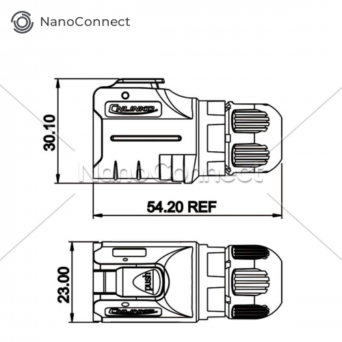 Waterproof Cnlinko IP67 connector LP-16-J09SX-03-401, 9 pin, 5A, 250V