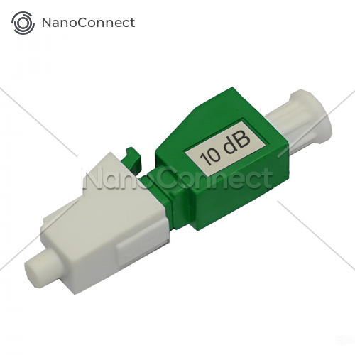 Optical Attenuator NanoConnect LC/APC-LC/APC Male to Female Singlemode 10 dB