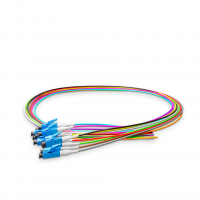 Set of colored fiber optic pigtails NanoConnect LC/UPC LSZH, Singlemode G.652.D (SM), Simplex, 0,9mm - 1,5 m (12 pcs.)
