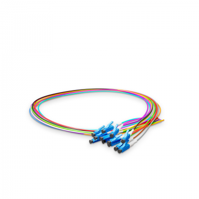 Набір кольорових оптичних пігтейлів NanoConnect LC/UPC LSZH, Singlemode G.652.D (SM), Simplex, 0,9мм - 1,5 м (12 шт.)