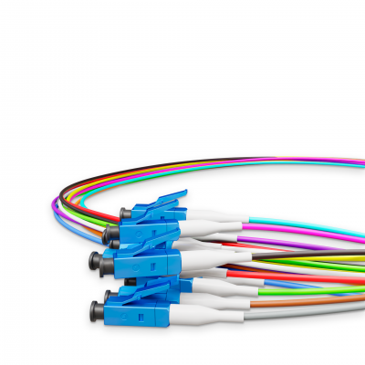 Набір кольорових оптичних пігтейлів NanoConnect LC/UPC LSZH, Singlemode G.652.D (SM), Simplex, 0,9мм - 1,5 м (12 шт.)