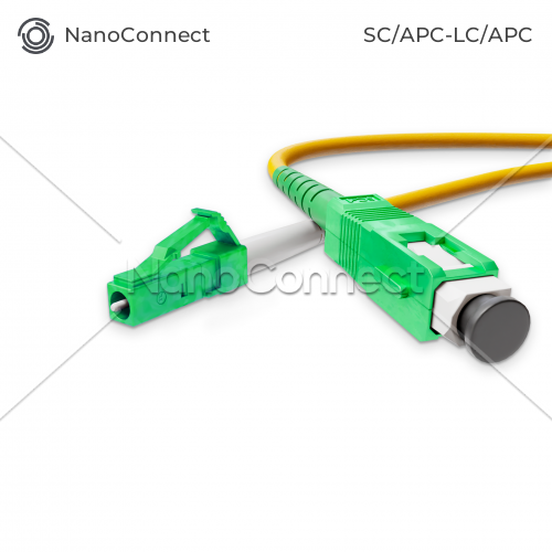 Патч-корд оптичний NanoConnect SC/APC-LC/APC Жовтий LSZH, Singlemode G.652.D (SM), Simplex, 3мм - 5 м
