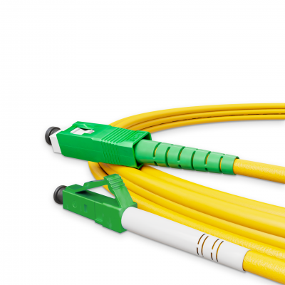 Патч-корд оптичний NanoConnect SC/APC-LC/APC Жовтий LSZH, Singlemode G.652.D (SM), Simplex, 3мм - 3 м