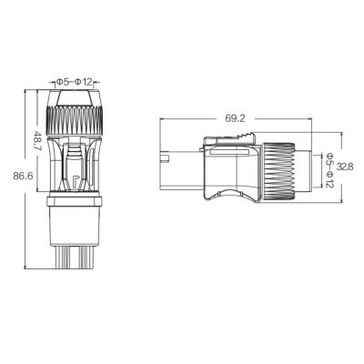 Waterproof Cnlinko PowerCon connector IP65 YF-24, plug + socket