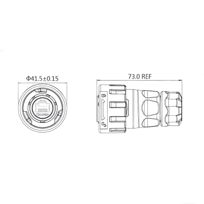 Герметичний роз'єм Cnlinko RJ-45 IP68, YM-24 штекер + розетка