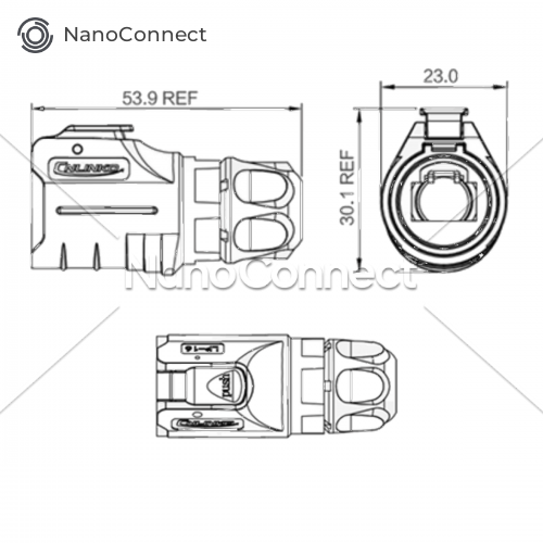 Waterproof Cnlinko RJ-45 connector IP67 LP-16, plug + socket
